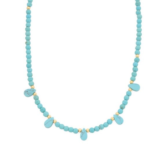 DANNIJO Turquoise Turquoise Stone Beaded Necklace